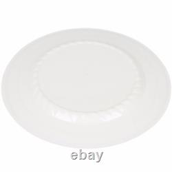 10 Premium Heavy Duty Plastic Dinner Plates White with silver trim (1 case)