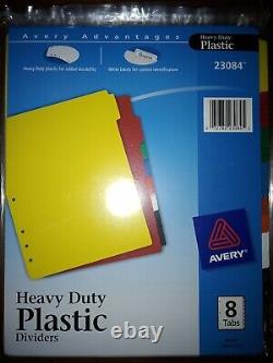 14 packages, Avery Heavy Duty Plastic Dividers, Letter Size, 8Tab bulk lot
