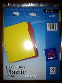 14 packages, Avery Heavy Duty Plastic Dividers, Letter Size, 8Tab bulk lot
