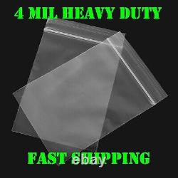 1,000 8x10 4MIL Heavy Duty Clear Top Lock Zip Seal Bags Zipper Baggies Plastic