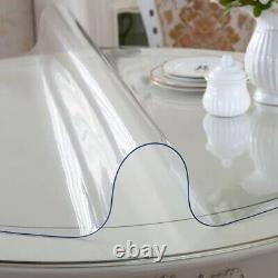 2mm Round PVC Transparent Tablecloth Soft Glass Dining Heavy Duty Plastic Mat2mm