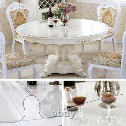 2mm Round PVC Transparent Tablecloth Soft Glass Dining Heavy Duty Plastic Mat2mm