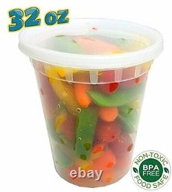32oz Heavy Duty Large Round Deli Food/Soup Plastic Containers with Lids BPA free