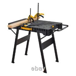 33 In. H Plastic, Heavy Duty, Black Folding Portable Workbench with Handle