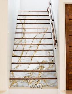 3D Golden Lines 8447 Stair Risers Decoration Photo Mural Decal Wallpaper Rom