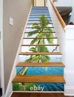 3D Green Tree 13 Stair Risers Decoration Photo Mural Vinyl Decal Wallpaper
