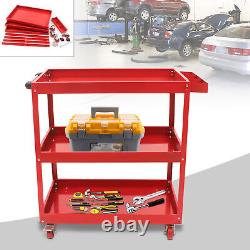 3 Tier Rolling Tool Cart Heavy Duty Steel Utility Cart Tool Organizer for Garage