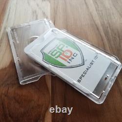 50 Heavy Duty HORIZONTAL ID Badge Holders Rigid Hard Clear Plastic HOLD 1 CARD