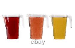 50oz Clear Beverage Pitcher Heavy Duty Plastic Disposable Reusable BPA Free 50pc