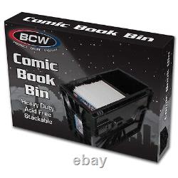 5 BCW Short Comic Book Storage Box Bins Heavy Duty Stackable 150 Comics Per Bin