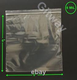 6 x 6 Heavy Duty 6 MIL Resealable Zip Top Lock 6x6 6 MiL Clear Plastic Bags