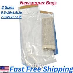 Clear Newspaper Bags 0.65 mil Heavy Duty Flat Plastic Bag