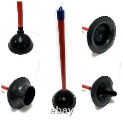 Commercial Heavy Duty Bathroom Toilet Bowl Plunger Cup With 20 Plastic Handle