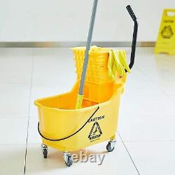 Commercial Portable Heavy-Duty Mop Bucket 35 Quart Vibrant Yellow