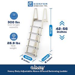 Confer Plastics 6000X Eliminator Adjustable 46-56 Heavy Duty InPool Ladder