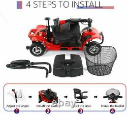 Electric Mobility Scooter Heavy Duty 4 Wheel Drive Scooter Lightweight Travel US