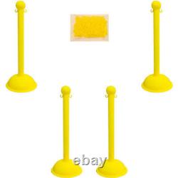 Global Industrial 71302-4 Mr. Chain Heavy Duty Plastic Stanchion Kit With