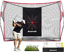 Golf Net Heavy Duty Practice Net with Mat Target Cloth 8 Golf Tees 6 Golf Balls