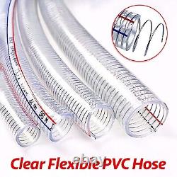 Heavy Duty Braided Wire Reinforced Clear Flexible PVC Hose Pipe Water Air Fuel