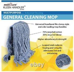 Heavy Duty Commercial String Mop Head Replacement Refill, Blue Looped End