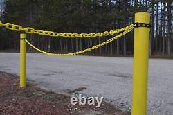 Heavy Duty Plastic Barrier Chain Yellow 2-Inch Link Diameter 100-Foot Leng