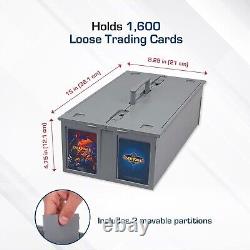 Heavy-Duty Versatile Trading Card Bin Holds up to 1600 Cards 6 Pack Gray
