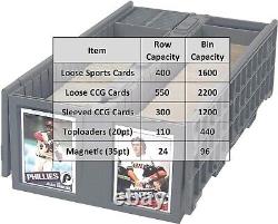 Heavy-Duty Versatile Trading Card Bin Holds up to 1600 Cards 6 Pack Gray