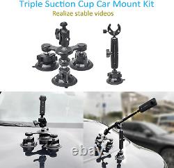 Heavy Duty outside 4 Suction Cups 360 Camera Car Mount Kit for Insta360 X3/X2/On