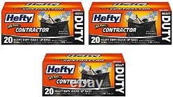 Hefty 45 Gal. Contractor Heavy Duty Clean-Up Bags 20 Count (Pack of 3)