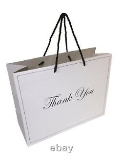 Large White Gift Bags with handles Bulk Lot Thank You Heavy Duty Paper 13 x 10