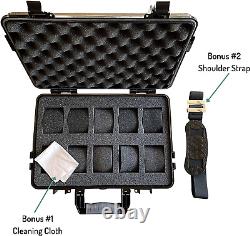 Moderngen 10 Slot Watch Box Travel Case Heavy Duty Plastic Impact Resistant Wa