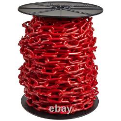 Mr. Chain Heavy-Duty Plastic Barrier Chain Reel, Red, 2-Inch Link Diameter, 100