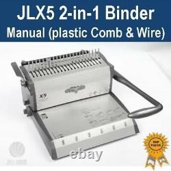 New Heavy Duty Plastic Comb & Wire 2-in-1 Binder / Binding Machine (JLX5)