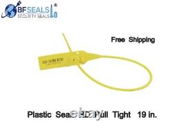 Plastic Seal Pull Tight HD 19 Long, 1000 Pcs, Elegant Yellow, Heavy Duty