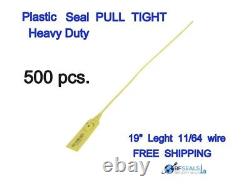 Plastic Seal Pull Tight HD 19 Long, 500 Pcs, Elegant Yellow, Heavy Duty
