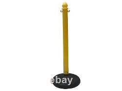 Plastic Stanchion Heavy Duty 4 Pcs Set Color In Yellow Vip Crowd Control