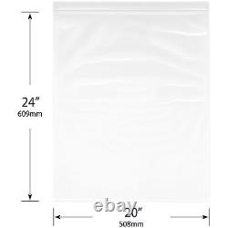 Plymor Heavy Duty Plastic Reclosable Zipper Bags, 4 Mil, 20 x 24 (Pack of 100)