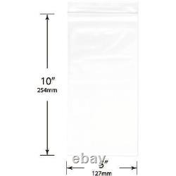 Plymor Heavy Duty Plastic Reclosable Zipper Bags 4 Mil, 5 x 10 (Case of 1,000)