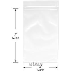 Plymor Heavy Duty Plastic Reclosable Zipper Bags, 4 Mil, 5 x 7 (Case of 2,000)