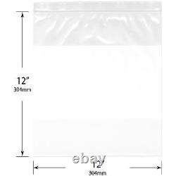 Plymor Heavy Duty Plastic Zipper Bags with White Block 4 Mil, 12 x 12 (500 Pack)