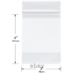 Plymor Heavy Duty Plastic Zipper Bags with White Block 4 Mil 3 x 4 (Cse of 6000)