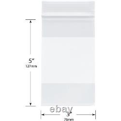 Plymor Heavy Duty Plastic Zipper Bags with White Block 4 Mil 3 x 5 (Cse of 4000)