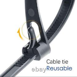 Releasable/Reusable Cable Ties Nylon Plastic Zip Tie Wrap Various Colors