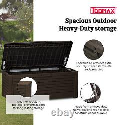 Toomax Florida Heavy Duty 145 Gallon Novel Resin Outdoor Storage Deck Box, Brown